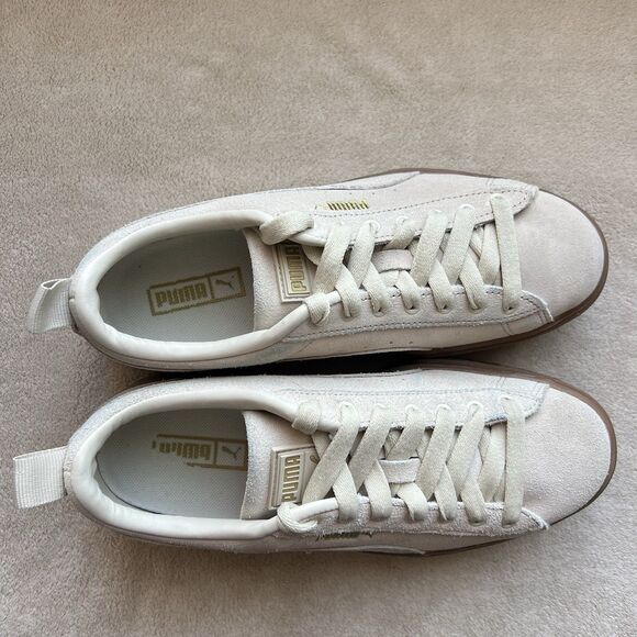 Puma Mayze Alpine Snow Cream Brushed Suede Platform Sneaker Women 8.5 Athleisure - Picture 8 of 15